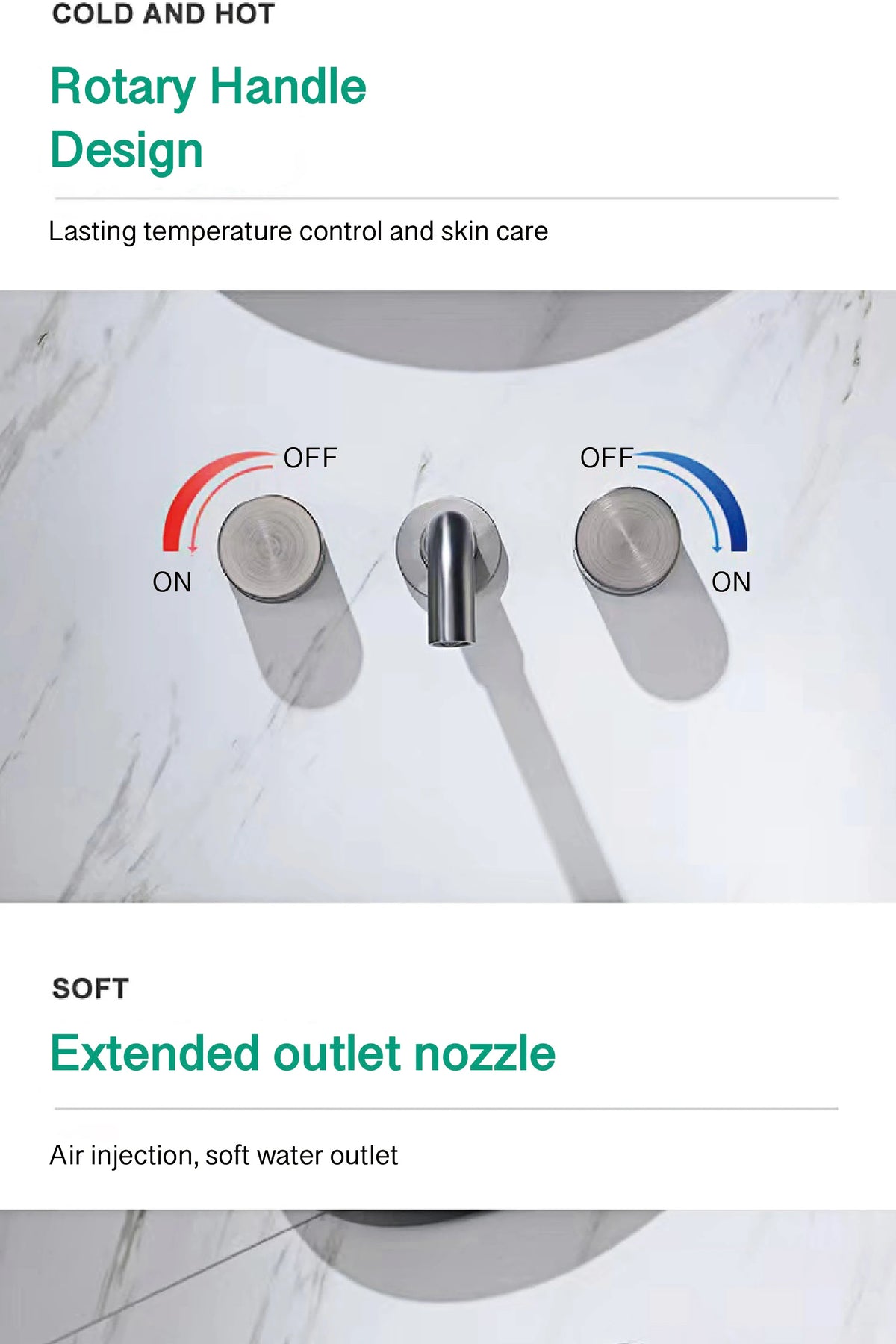 Luxury Black Bathroom Concealed Faucet Wall-Mounted Design Double