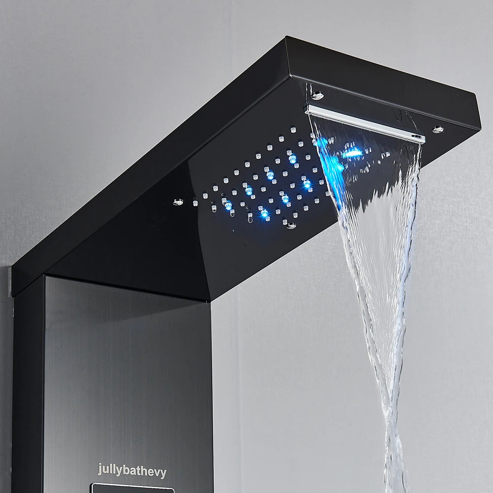 Led Shower Panel Tower System Rain Waterfall Shower