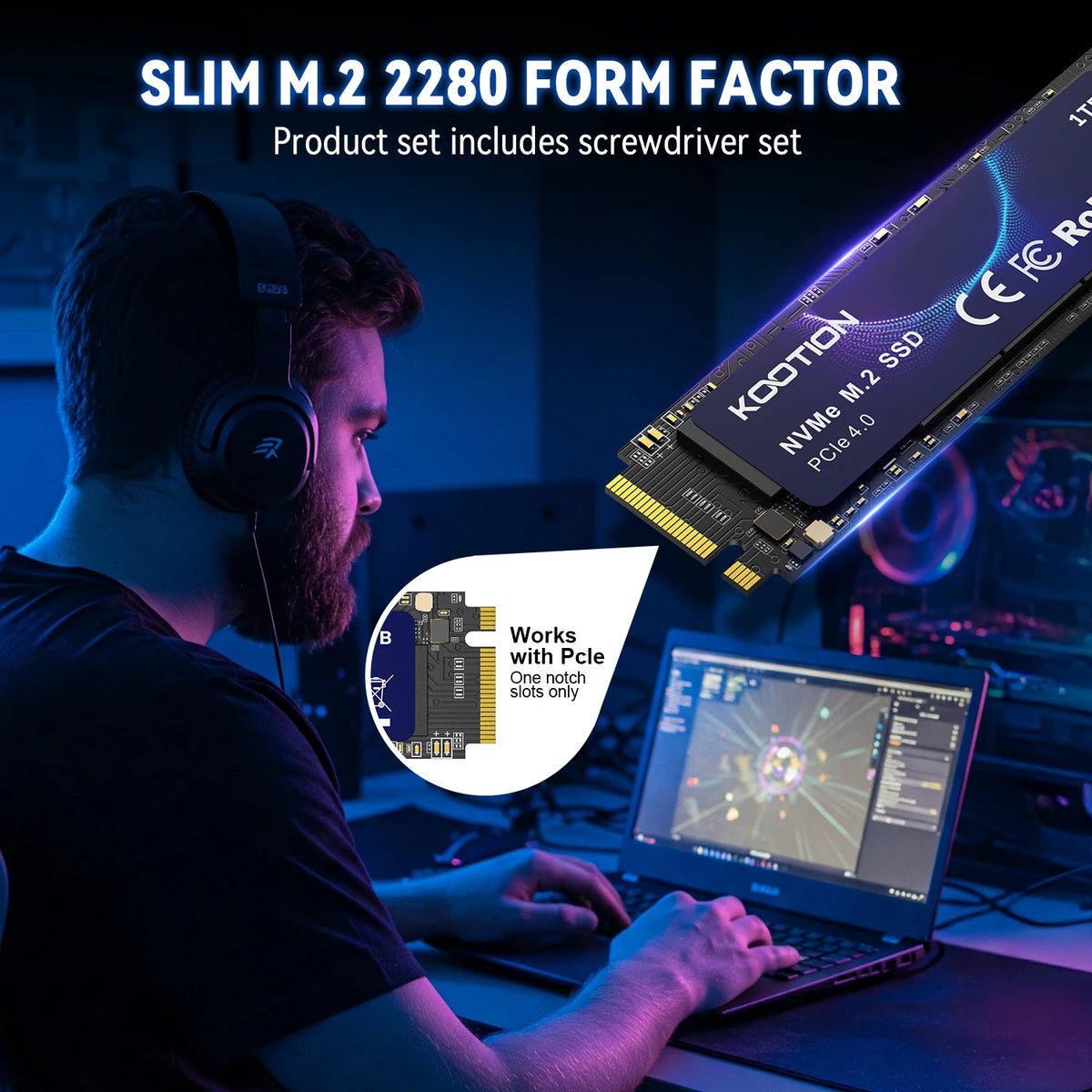 Kootion 1tb Nvme M2 Ssd Heat Sink Gen4