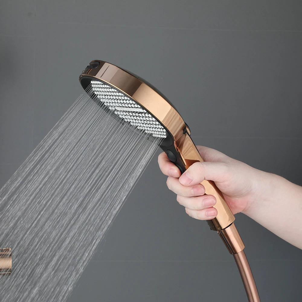 Kemaidi Rose Gold Bathroom Shower Rainfall Cold Control
