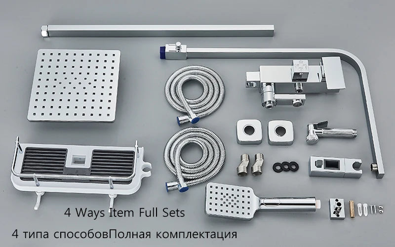 3/4-Way Shower Faucet Rainfall Shower Cold Water Mixer