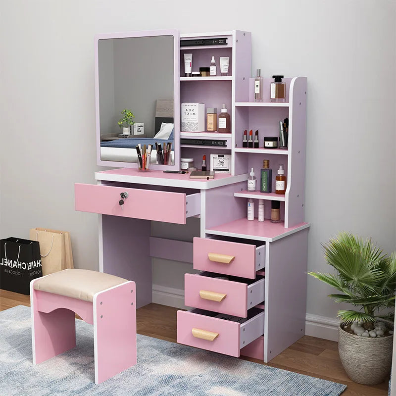 Dressing Table Small Apartment Dresser Modern Makeup Mirror