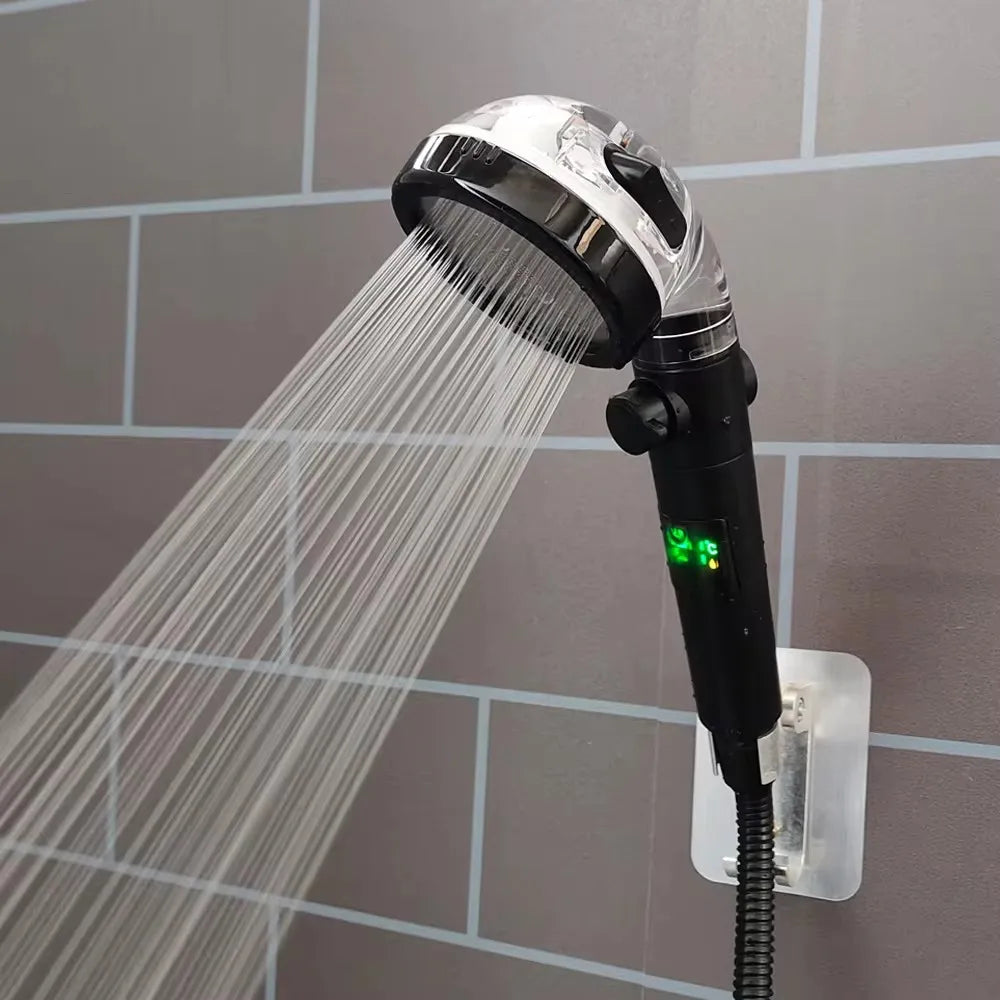 Led Digital Temperature Display Shower Head Modes Large