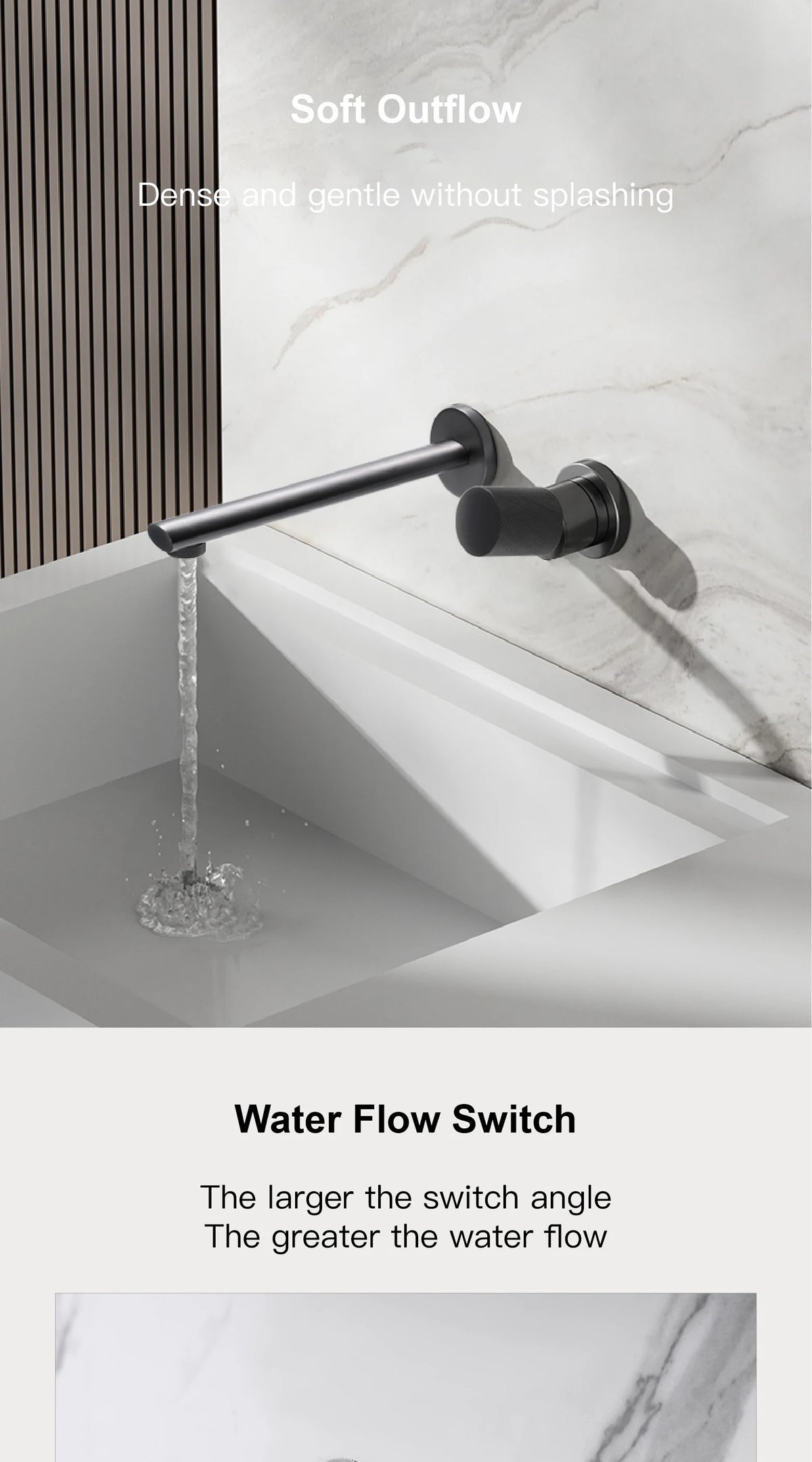 Luxruy Rose Gold Brass Wall-Embedded Bathroom Faucet 2hole