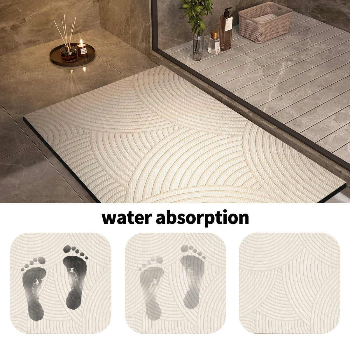 Super Absorbent Bath Mats Bathroom Anti Slip Shower