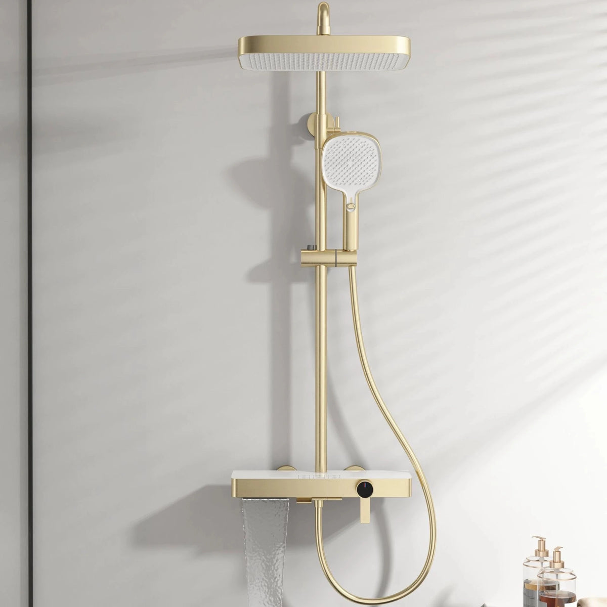 Cold Bathroom Shower System Sprinkler Brushed Rose Gold