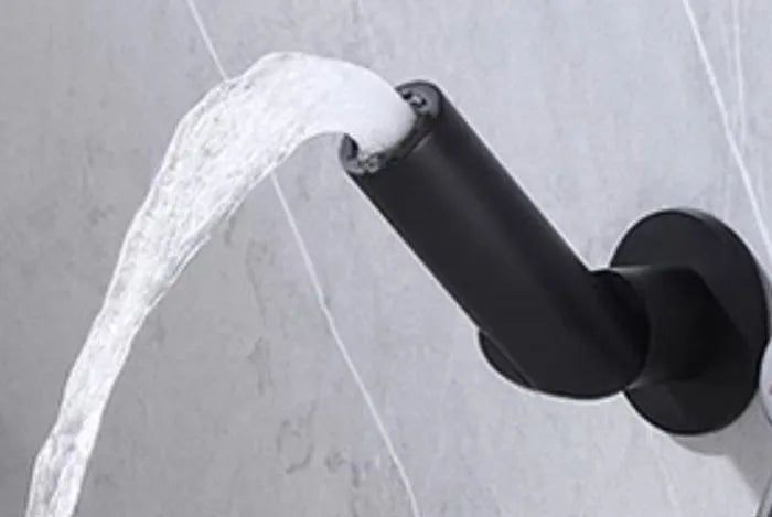 Brushed Gold Wall Mounted Faucet Spout Round Folding