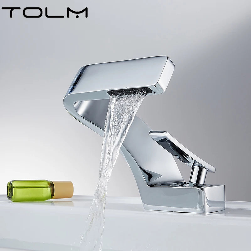 Tolm Basin Faucet Modern Bathroom Mixer Tap Orange