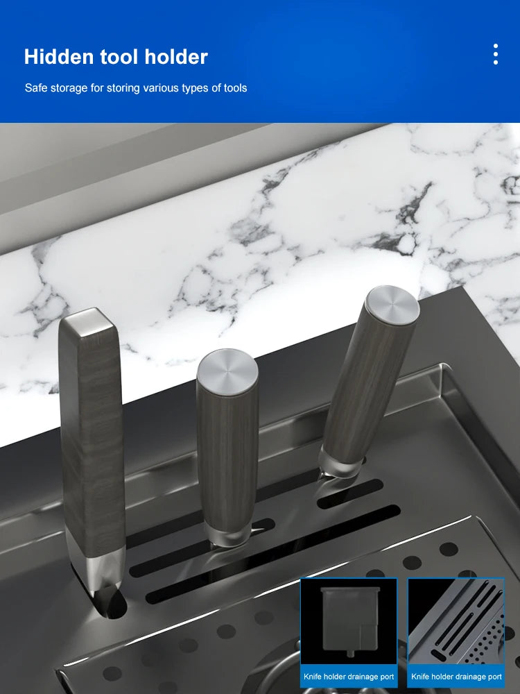 Stepped Stainless Steel Sink Cup Washer Large Slot