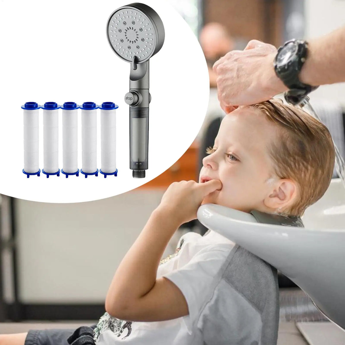 5-Mode Filtered Shower Head High Pressure Adjustable Sprayer