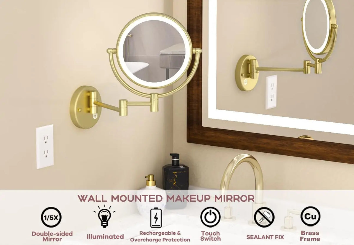 10x Magnifying Led Makeup Mirror Touch On Dual