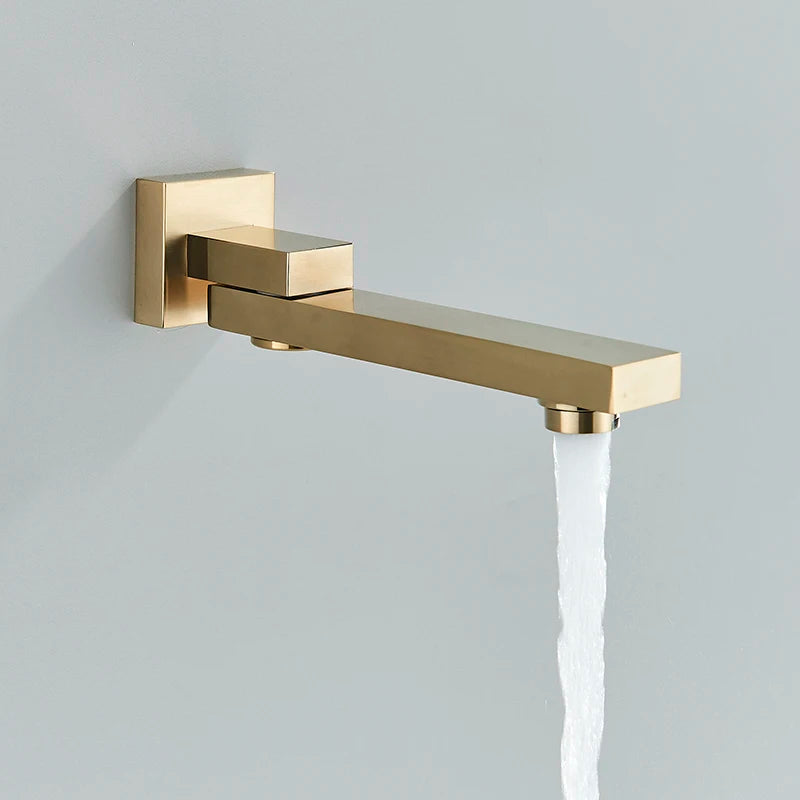 Brushed Gold Bathroom Shower Faucet Rainfall Concealed Shower