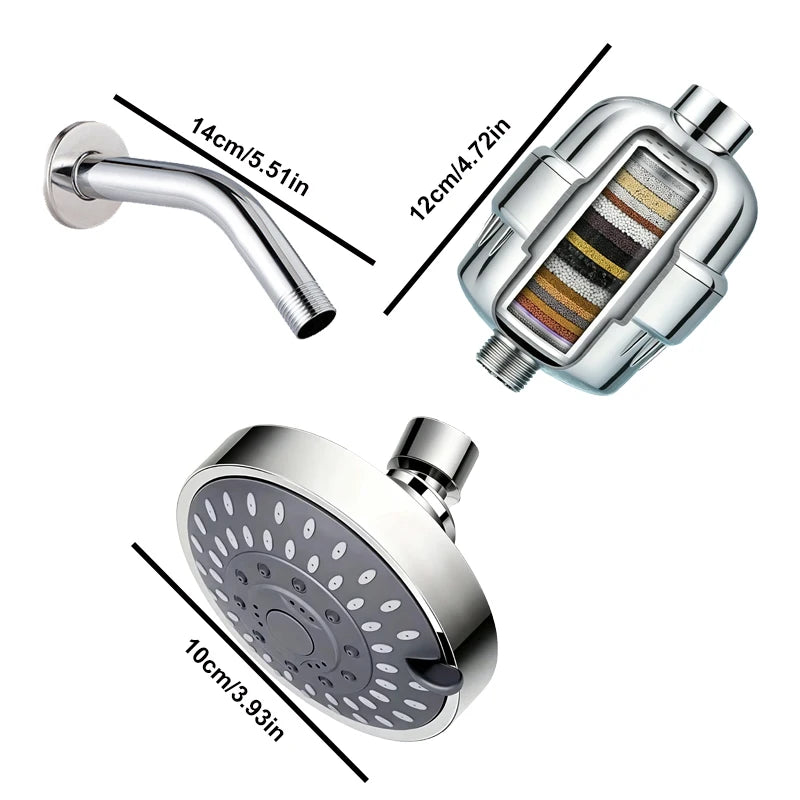 Three Levels Of Water Outlet Showerhead 15 Level