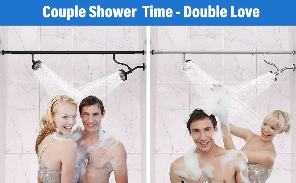 Tandem Shower Head Couples High Pressure Dual Shower