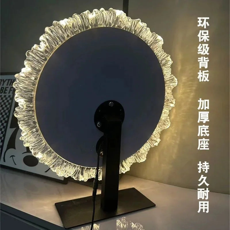 43x50cm Smart Led Sunflower Vanity Makeup Mirror Desktop