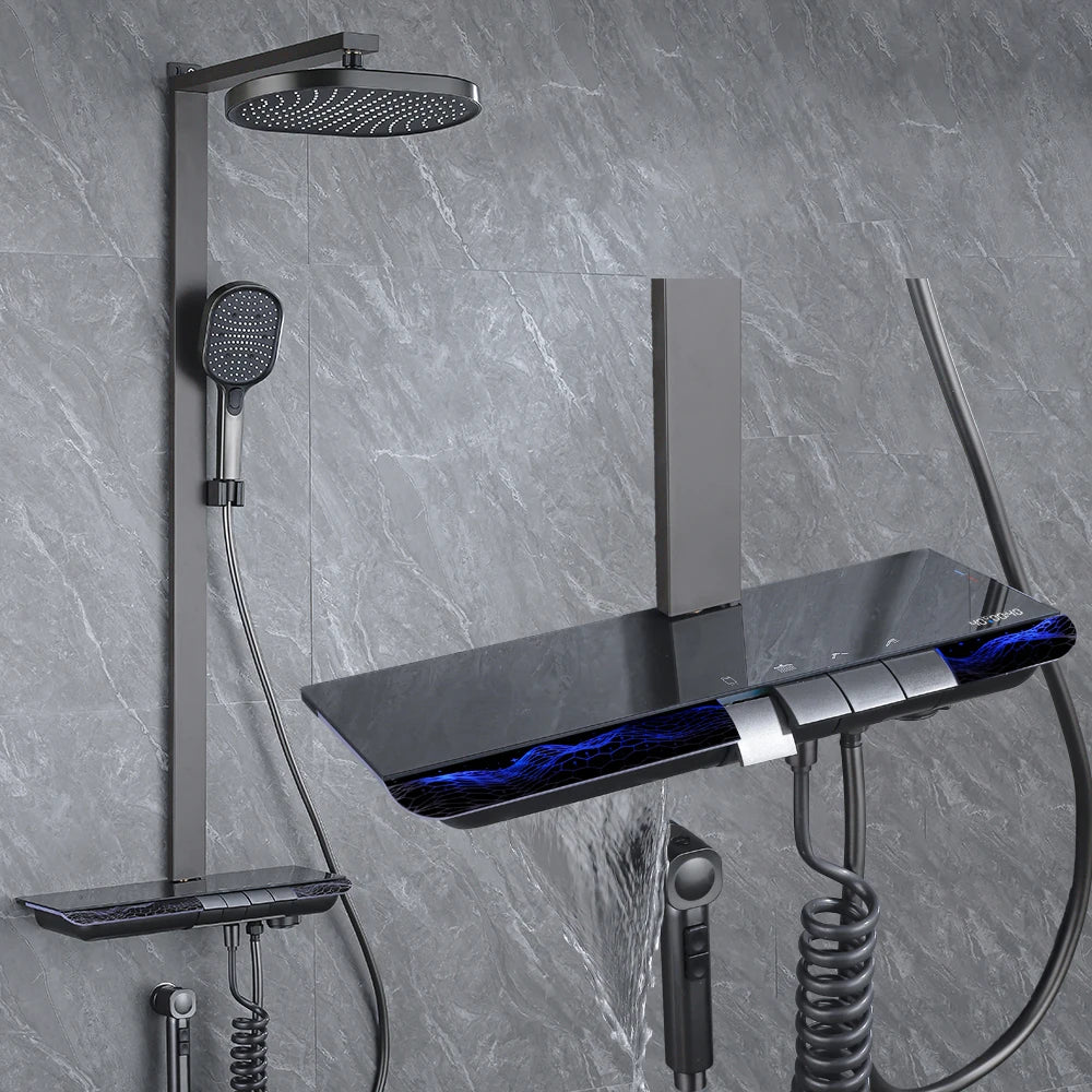White Spa Waist Spray Digital Bathroom Shower Ambient