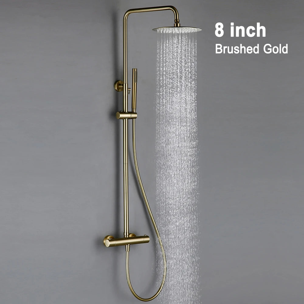 Thermostat Shower Mixer Valve Bathroom Thermostatic Faucet Wall