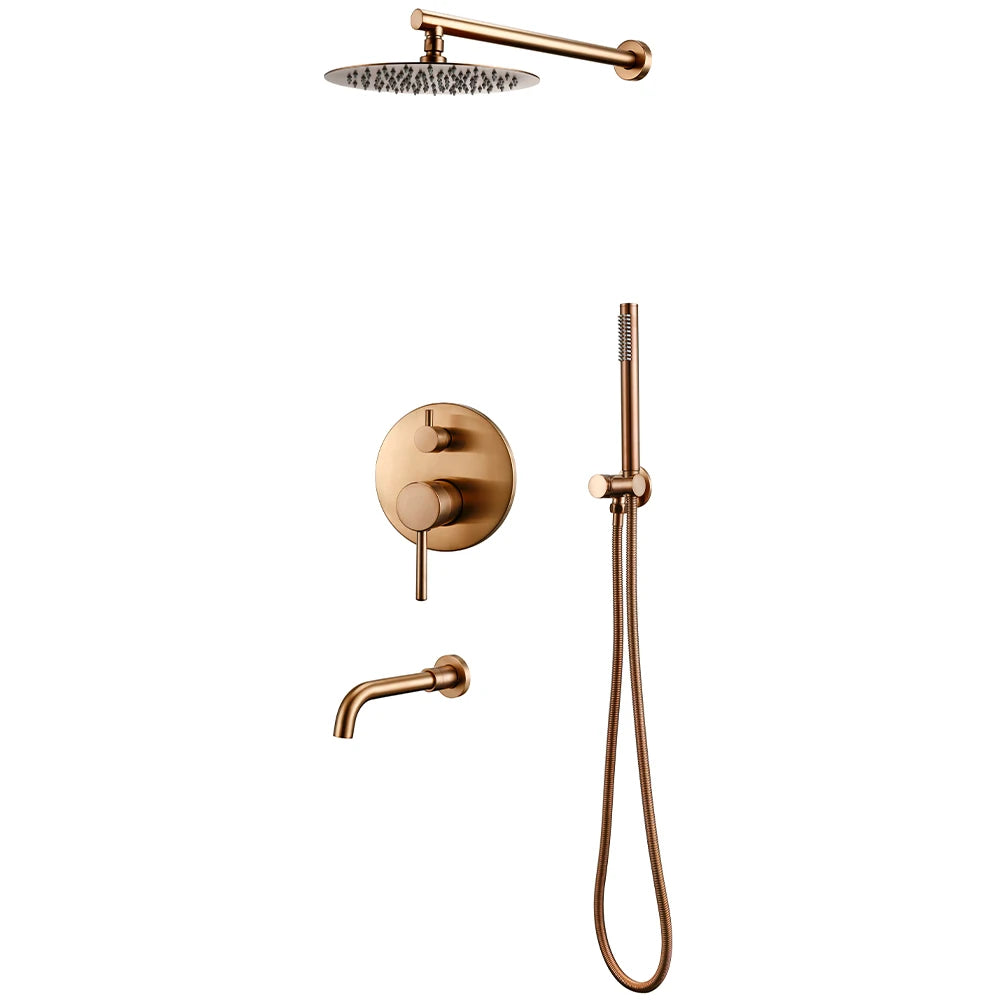 Bathroom Shower Faucet Brushed Rose Gold Smesiteli Brass