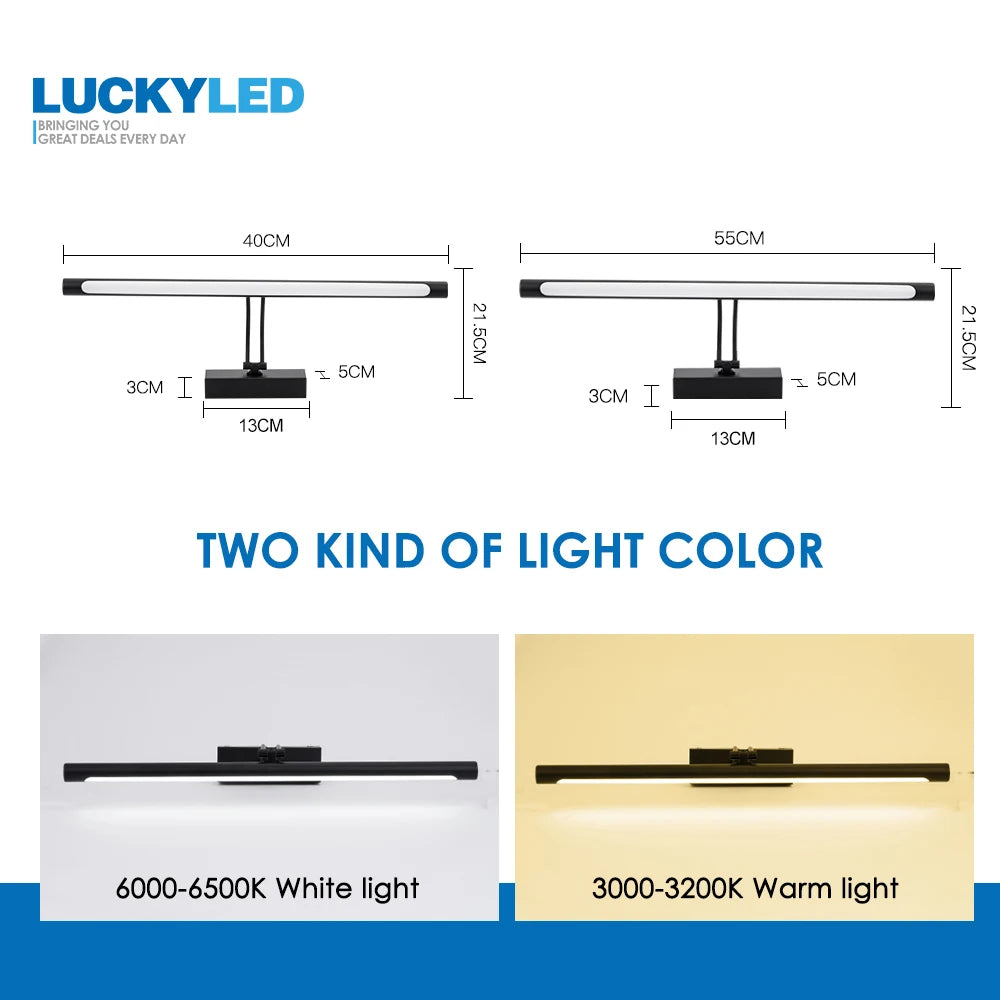 Luckyled Modern Mirror Light Bathroom Wall Lamp Loft