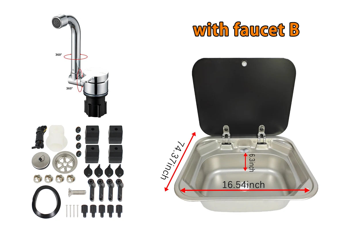 Dreamrv Caravan Camping Stainless Steel Hand Wash Basin