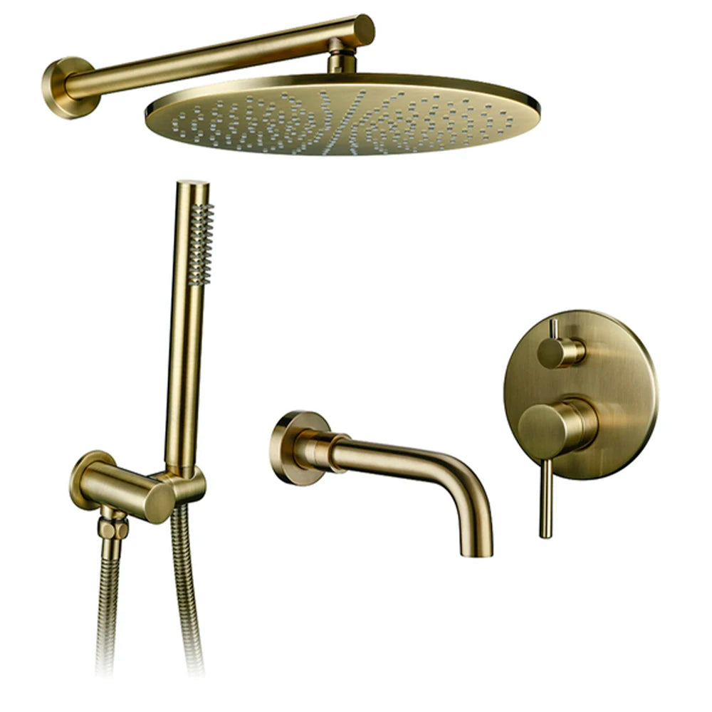 Bathroom Shower Faucet Brushed Rose Gold Smesiteli Brass