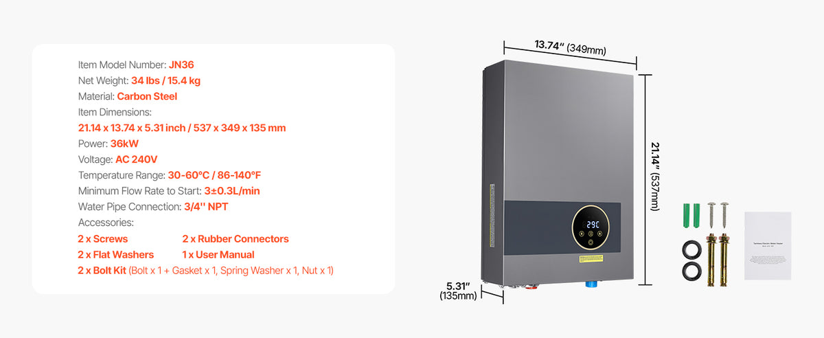 Succebuy Tankless Electric Water Heater 27kw Instant Water